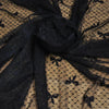 55 インチ幅の蝶ネクタイとドット ブラック刺繍レース生地ヤード