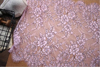 3 Yards of 47cm Width Premium Eyelash Embroidery Lace Embellishment Fabric Trim