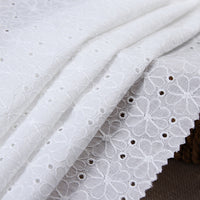 130CM Width Daisy Flower Floral Pattern Embroidery Eyelet Cotton Fabric by the Yard
