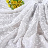 125cm Width Premium Chiffon Flower and Vine Embroidery lace Fabric by the Yard