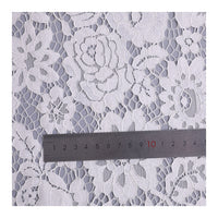 152cm Width x 95cm Length Premium Hollow-out Floral Embroidery Lace Fabric Ivory color