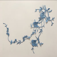 55cm  x 17cm Vine Butterfly Floral Embroidery Lace Emblem Lace applique