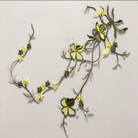55cm  x 17cm Vine Butterfly Floral Embroidery Lace Emblem Lace applique