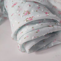 59 inches Width Polka Chiffon Flower Print Lace Fabric by the Yard