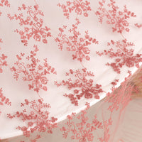 140cm Width Floral Embroidery Tulle Lace Fabric by the Yard