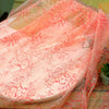150cm Width x 95cm Length Premium Orange Red Floral Embroidery Lace Fabric
