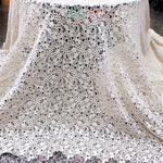 135cm Width x 90cm Length 3D Water Soluable Floral Embroidery Lace Fabric