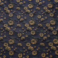 150cm Width x 95cm Length Daisy Floral 3D Embossed Yarn-dyed Jacquard Fabric