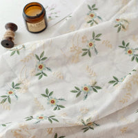 145cm Width x 95cm Length Leaf Flower Jacquard and Embroidery Fabric