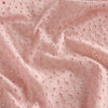 140cm Width x 95cm Length Premium Eyelet Poppy Flower Embroidery Pink  Cotton Fabric