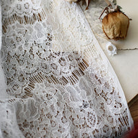 150cm Width Hollow-out Floral Embroidery Lace Fabric by the Yard