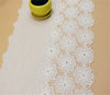 2 Yards of 13 inches Width  Eyelet Embroidered Poppy Floral Cotton Lace Fabric