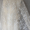 125cm Width Daisy Flowers on Net Grid Floral Embroidery Lace Fabric by the Yard