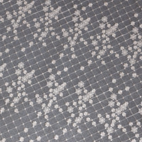 125cm Width Daisy Flowers on Net Grid Floral Embroidery Lace Fabric by the Yard