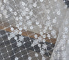 125cm Width Daisy Flowers on Net Grid Floral Embroidery Lace Fabric by the Yard