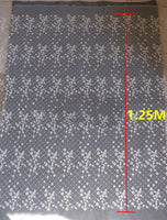 125cm Width Daisy Flowers on Net Grid Floral Embroidery Lace Fabric by the Yard
