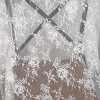 150cm Width Vine Flowrer Branch Floral Embroidery Lace Fabric by the Yard