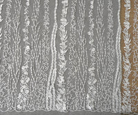 130cm Width x 90cm Length Premium Stripe Embroidery Wedding Lace Fabric