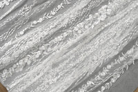 130cm Width x 90cm Length Premium Stripe Embroidery Wedding Lace Fabric