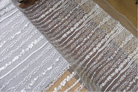 130cm Width x 90cm Length Premium Stripe Embroidery Wedding Lace Fabric