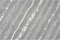 130cm Width x 90cm Length Premium Stripe Embroidery Wedding Lace Fabric