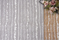 130cm Width x 90cm Length Premium Stripe Embroidery Wedding Lace Fabric
