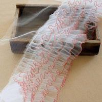 幅16cm×長さ180cm 5層フェアリーふんわり糸 つぼみネット糸プリーツ 立体糸レース