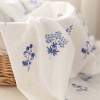 150cm Width x 95cm Length Premium Botanical Branches Embroidery Cotton Fabric