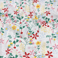 147cm Width x 90cm Length Art Carrot Flowers Cotton Print Fabric