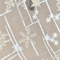 130cm Width Snowflake Embroidery Lace Fabric by the Yard
