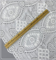 130cm Width x 90cm Geometry Floral Eyelet Cotton Lace Fabric