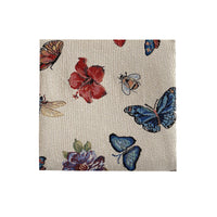 150cm Width x 95cm Length Dragonfly Butterfly and Flower Pattern Polyester Cotton Yarn-dyed Jacquard Fabric