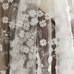 140cm Width 4-Leaf Clover Embroidery Tulle Lace Fabric by the Yard