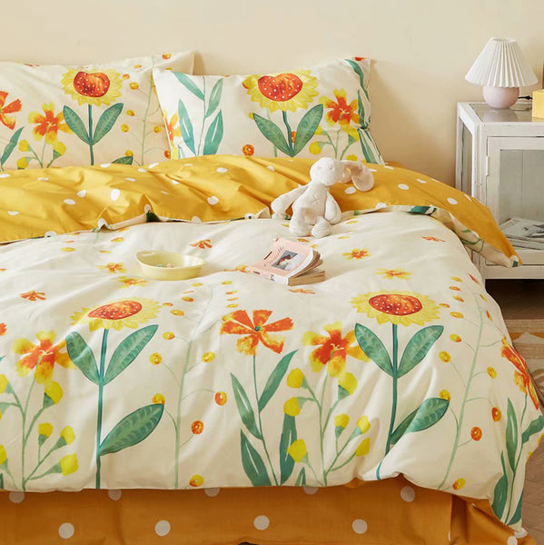 235cm Width x 100cm Length Premium Sunny Colorful Floral Print Cotton Fabric
