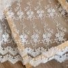 125cm Width Soft Tulle Vine Floral Embroidery Lace Fabric by the Yard