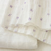 140cm Width x 95cm Length Purple Flower Ruffled Cotton Fabric