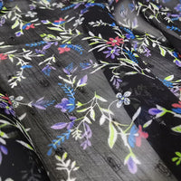 145cm Width x 95cm Length Premium Vine Branch Floral Embroidery Black Lace Fabric