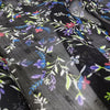 145cm Width x 95cm Length Premium Vine Branch Floral Embroidery Black Lace Fabric