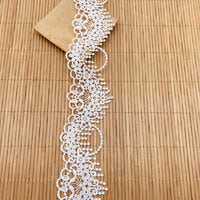 18 Yards x 4.5cm Width Eyelet Floral Embroidery Polyester Thread Tassel-like Lace Ribbon Lace Tape