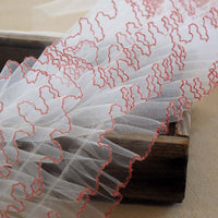 幅16cm×長さ180cm 5層フェアリーふんわり糸 つぼみネット糸プリーツ 立体糸レース