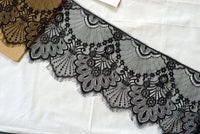 3 Meters of  Vintage Phoenix Tail and Floral Embroidery Eyelash Lace Fabric Trim