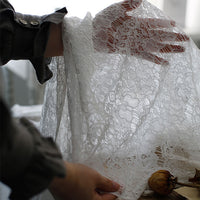 150cm Width Hollow-out Floral Embroidery Lace Fabric by the Yard