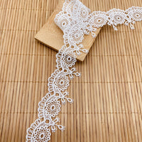 18 Yards x 3.2cm Width Polyester Floral Embroidery Sewing Lace Ribbon