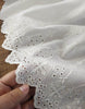 27cm Width x 190cm Length Premium Branch Floral Embroidery Eyelet Cotton Lace Fabric