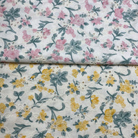 135cm Width x 90cm Length Vintage Branch Floral Embroidery Eyelet Cotton Fabric