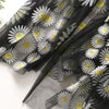 130cm Width Daisy Flowers Embroidery Fabric by the Yard