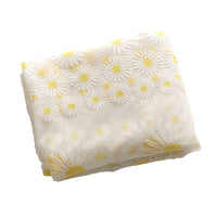 130cm Width Daisy Flowers Embroidery Fabric by the Yard