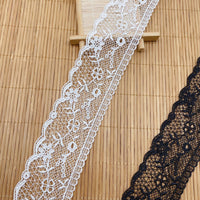 18 Yards x 4.5cm Width Eyelet Floral Embroidery Polyester Thread Lace Ribbon Lace Tape