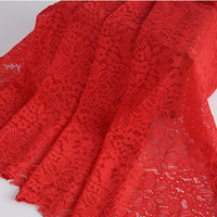 145cm Width Length Water Soluable Lace Floral Embroidery Lace Fabric by the Yard