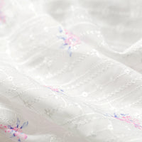 125cm Width Daisyl Embroidery and Rose Flower Print Fabric by the Yard